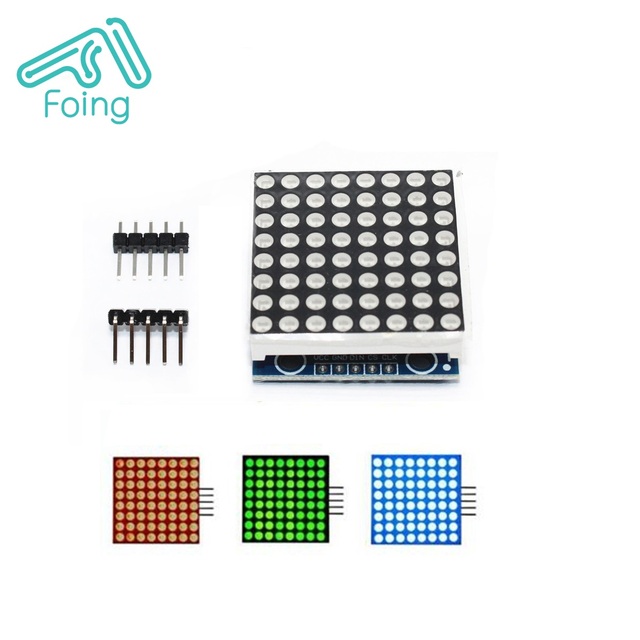 Red/Green/Blue 8*8 Dot matrix LED display module MAX7219 module