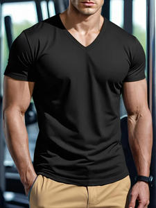 Camiseta Deportiva de Cuello en V para Hombre, Transpirable, Suave, Cómoda, Ligera, Elegante, Ajustada, Unisex, Informal, para Gimnasio, Entrenamiento, Fitness - Product Image 3