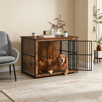 Toptan Metal Köpek Kafesi Ahşap Oturma Odası Endüstriyel Mobilyalı Şık Köpek Kulübesi Konforlu Yaşam İçin