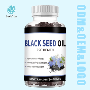 Gummies à l'huile de nigelle 1000mg, extrait de Nigella Sativa et miel, soutient la santé immunitaire, cardiovasculaire, <span class=keywords><strong>respiratoire</strong></span> et articulaire, 60 gummies - Product Image 1