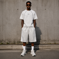 Conjunto de Dos Piezas Personalizado de Verano para Hombre, Camiseta Holgada de Algodón 100% y Pantalones Cortos, Estilo Urbano, Venta al Por Mayor