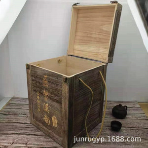 Caja de madera rectangular para licores, hecha a mano, para bebidas, grosor personalizable, con tapa abatible y asa. - Product Image 4
