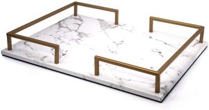 <span class=keywords><strong>Plateau</strong></span> décoratif rond en céramique de <span class=keywords><strong>marbre</strong></span> <span class=keywords><strong>blanc</strong></span> avec support <span class=keywords><strong>doré</strong></span> fait à la main, <span class=keywords><strong>plateau</strong></span> à parfum en acrylique pour commode, table basse, pouf - Product Image 4
