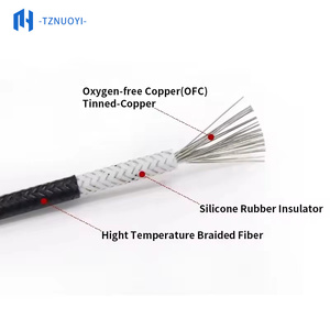 Fil résistant aux hautes températures, câble en silicone souple, câble AGRP en cuivre étamé résistant à la chaleur, câble tressé en fibre de verre - Product Image 2