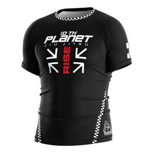 Camiseta de Compresión Resistente, Protección Contra Rozaduras, Costuras Planas, Tejido Elástico en 4 Direcciones, Banda de Silicona Antideslizante para Jiu-Jitsu - Product Image 1