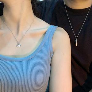 Three Lives Of Luck Couple Necklace Ginkgo Leaf Pendant Silver <b>Chain</b> For Women And Men Gift Jewelry Fashion Accessory - Product Image 1