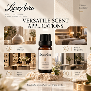 น้ำมันหอมระเหยธรรมชาติ LuxeAura 10 มล. สำหรับอโรมาเธอราพี บำรุงผิว นวดผ่อนคลาย สารสกัดจากพืชบริสุทธิ์ รับผลิตแบรนด์ส่วนตัว จำนวนมาก แบบ OEM - Product Image 6