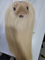 100% européenne Remy Cheveux Humains 150% Densité Monofilament Base de Soie Avec Des Clips Cheveux Topper Blonde Tuoppee Morceau de Cheveux