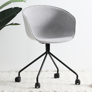 Fábrica de China, venta al por mayor, <span class=keywords><strong>silla</strong></span> de <span class=keywords><strong>escritorio</strong></span> de oficina nórdica, bañera de Tela Gris giratoria moderna, sillas de oficina en casa con <span class=keywords><strong>ruedas</strong></span> - Product Image 2