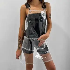  Tablier transparent en TPU imperméable à la mode Vêtements de travail de salon Tablier de barbier pour coiffeur