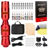 Kit de tatouage fusée Machine stylo ensemble Kits de formation à l'encre sans fil complet Simple bagage à main pistolet fournitures cartouche d'encre aiguille