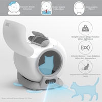 Bac à litière intelligent automatique pour chat, contrôle par application, grande capacité 65L, design entièrement fermé, contrôle des odeurs, anti-pincement, autonettoyant, breveté