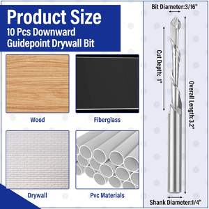 2025 3/16 1/8 Inch High Speed Steel Drywall <b>Router</b> Bit for Rotozip Cut Out Wood Outlet Boxes/Framing/Can Lights - Product Image 4