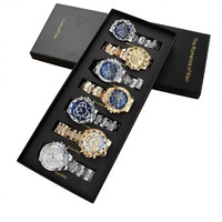Ensemble de 7 montres à quartz de luxe pour homme, coffret cadeau, alliage, verre, cadran à aiguilles, cadeau pour la fête des pères, anniversaire, pour papa, pour lui, logo personnalisé