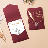 Cartes d'invitation de mariage personnalisées haut de gamme avec logo, cartes de remerciement avec enveloppes imprimées assorties pour les organisateurs d'événements