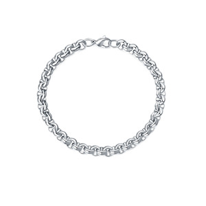 Unisex Solid 925 Sterling <b>Silver</b> Bracelet Vintage Hip Hop Style Cuban Chain <b>for</b> <b>Men</b> <b>for</b> Wedding Party Fine Chain Link Bracelets - Product Image 2