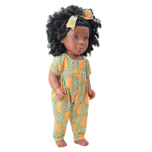 Poupée africaine noire en plastique de 18 pouces en gros, jouet éducatif personnalisé de haute qualité, écologique et souple pour filles, à faire soi-même - Product Image 2