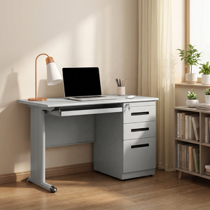 Table de bureau mesure mobilier de bureau commercial 3 tiroirs avec 1 porte métal acier bureau Table Design - Product Image 1
