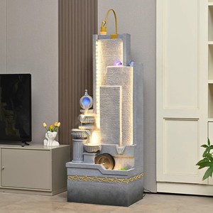 Living Room Water Feature Fountain Beige 46x32x146cm Eco Friendly Indoor Decoration Office Entrance Gift - Product Image 3