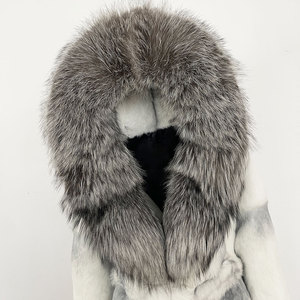 OFTBUY Winter <strong>Women</strong> Coat Hooded Belt Natural Rabbit Fur <strong>Jacket</strong> Ladies Real Rabbit Fur Coat Thick Warm Long Outerwear Casual - Product Image 5