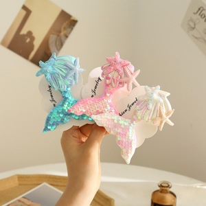 Pinza para el pelo con cola de sirena de dibujos animados con lentejuelas PL <span class=keywords><strong>2022</strong></span>, pinza lateral fresca para niñas pequeñas, pinza para flequillo, accesorios para el pelo para niñas y bebés - Product Image 2