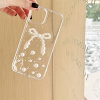 Style coréen INS 3D perle époxy étuis pour téléphones portables pour iPhone 16 Pro Max 14 13 15 couverture chic pour tous les modèles