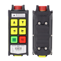 Télécommande de grue sans fil à 4 touches, double vitesse, étanche IP67, anti-parasitage, arrêt d'urgence, multi-tension AC/DC 36V-440V