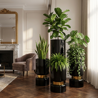 Jardinières modernes de luxe pour la décoration de la maison, pots à fleurs en acier métallique pour l'intérieur, grands pots à fleurs, pots à plantes hauts