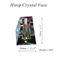 Vase à fleurs en cristal moderne de luxe Hitop, mini vase triangulaire pour mariage, martini, hydroponique, en verre transparent et en cristal