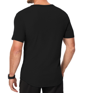 Camiseta deportiva de manga corta con cuello en V y canalé <span class=keywords><strong>para</strong></span> <span class=keywords><strong>hombre</strong></span>, estilo Henley, <span class=keywords><strong>para</strong></span> <span class=keywords><strong>gimnasio</strong></span> y entrenamiento. - Product Image 5