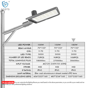 ไฟถนน LED อัจฉริยะ ควบคุมแสงอัตโนมัติ ใช้ไฟ AC ปรับความสว่างได้ 6000K แสงเดย์ไลท์ ตัวเรือนอะลูมิเนียม กันน้ำ IP65 สำหรับถนน - Product Image 3