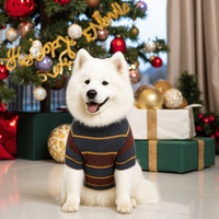 Tenues et accessoires de vêtements pour animaux de compagnie à blocs de couleur à rayures Vêtements d'hiver pour animaux de compagnie pour chats Vêtements pour chiens préférés des vendeurs