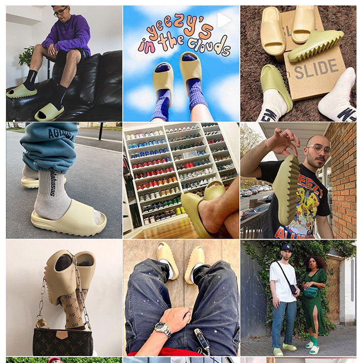 2021 Brand Name Men Sandal Yeezy Slippers Women Flat Platform Sandals Women  Yeezy Slides