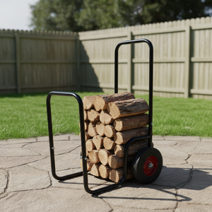 <span class=keywords><strong>Chariot</strong></span> à <span class=keywords><strong>bois</strong></span> robuste en métal à deux roues pour poêle intérieur avec outils de travail OEM - Product Image 4