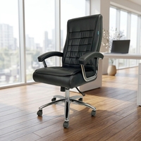 Chaise de bureau ergonomique pivotante moderne pour la maison et le bureau, avec accoudoirs chromés et appui-tête inclinable