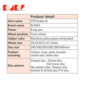 KLAKLE Système de freinage en aluminium GT6 Kits d'étrier de frein à 6 pistons 18 pouces pour <span class=keywords><strong>BMW</strong></span> E87 <span class=keywords><strong>120D</strong></span> <span class=keywords><strong>2006</strong></span> - Product Image 2