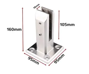 201 stainless steel black paint pool glass clamp stamping stair post fittings glass fixed support frame