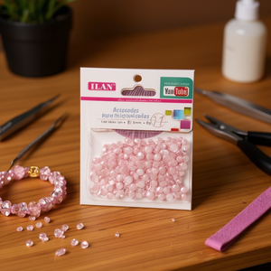 Strass ILAN da 5 mm rosa chiaro per artigianato e creazione di gioielli fai da te - Product Image 3