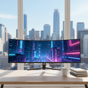 Moniteur incurvé ultra-large de 49 pouces, moniteur d'ordinateur 5K, moniteur de jeu PC, écran d'extension d'ordinateur portable 240 Hz, écran d'affichage pour joueurs - Product Image 1