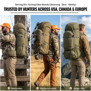 Sac à dos de <span class=keywords><strong>chasse</strong></span> étanche léger GAF 85L en nylon 500D avec cadre en fibre de carbone et support pour arbalète et <span class=keywords><strong>arc</strong></span> - Product Image 6