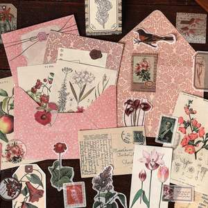 68 autocollants décoratifs vintage à motifs nature, plantes et fleurs, pour <span class=keywords><strong>scrapbooking</strong></span>, journal intime, junk journal, collage et étiquettes DIY - Product Image 3