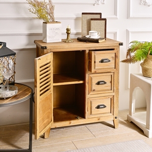 Buffet moderne INNOVA à 3 tiroirs en bois avec portes à volets pour entrée de ferme, cuisine, salle à manger, hôtel, salon, rangement - Product Image 4