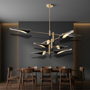 Featured Art Design Fashion Chandelier Simple Modern Nordic Industrial Style LED Brass Adjustable Height Dimmable Pendant Lights - Product Image 2