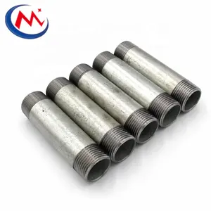 Carbon steel hydraulic long nipples BSP NPT male thread galvanized steel long or short pipe nipple