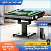 Table de Mahjong Automatique Pliable 2-en-1 pour la Maison, Table à Manger Électrique Silencieuse et Mobile