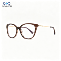 VA5552 Lunettes de vue vintage en acétate, monture ronde œil de chat, monture intégrale rétro, lunettes optiques pour femmes, design