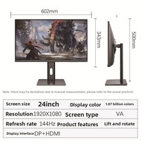Moniteur de jeu IPS 24/27/32 pouces avec taux de rafraîchissement de 240 Hz, haut-parleur intégré et interface pour usage professionnel, écran rotatif