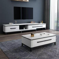 Table basse en marbre au design scandinave moderne meuble TV simple dalle de roche MDF meubles solides grand extensible pour la vie à la maison