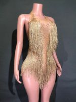 Combinaison sans manches à franges brillantes, style halter, pour la danse, les spectacles, les compétitions et les entraînements de danse latine