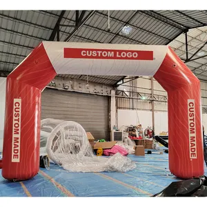 Disesuaikan Logo acara pameran olahraga 5x5 M tenda tiup luar ruangan iklan Gazebo kanopi Air disegel sistem Arch untuk acara